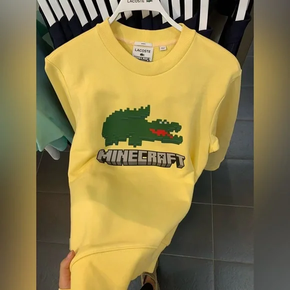 Brand New! Lacoste+Minecraft Yellow UNISEX Sweatshirt, Size S